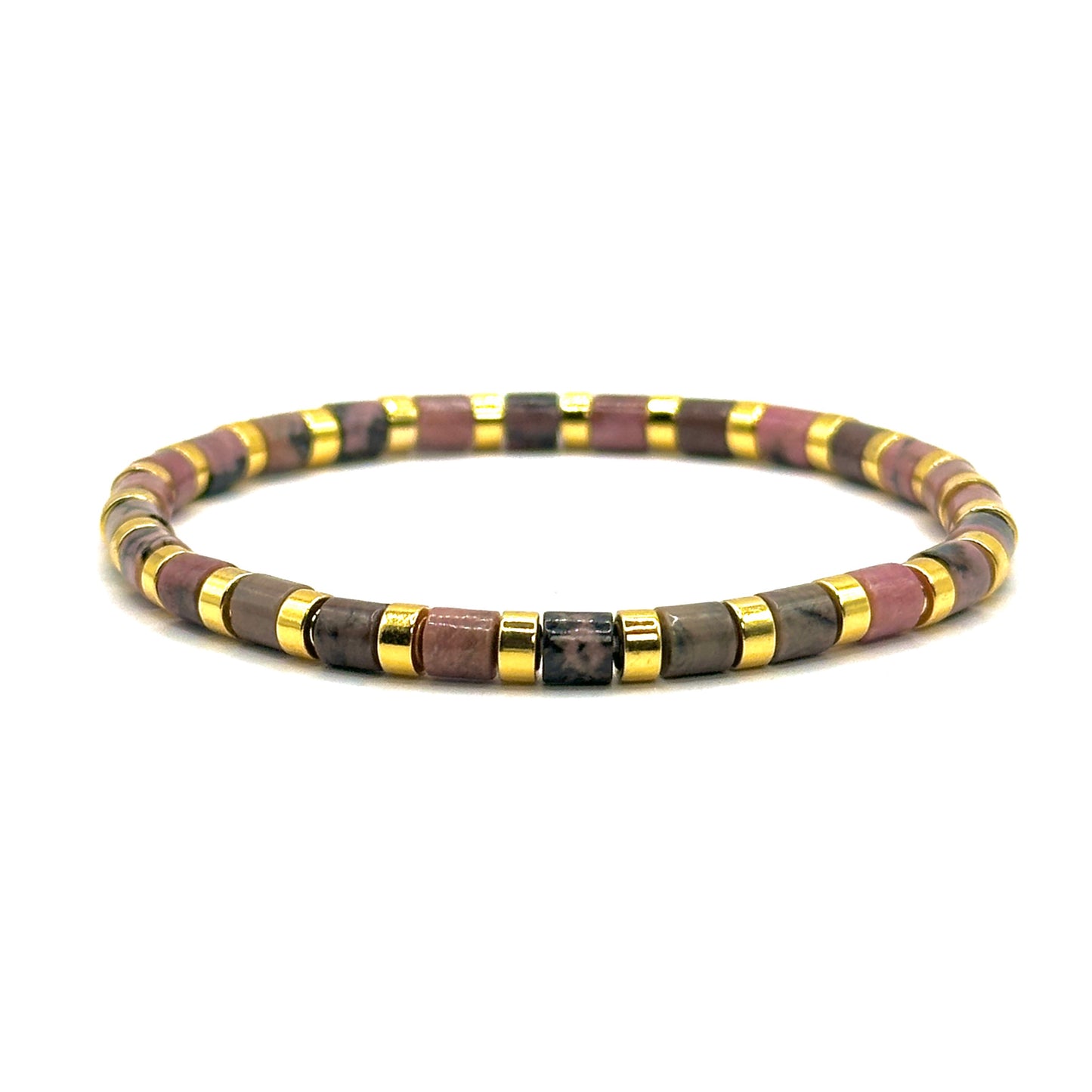 Pulsera elástica - Rodonita (PPNAT-003)