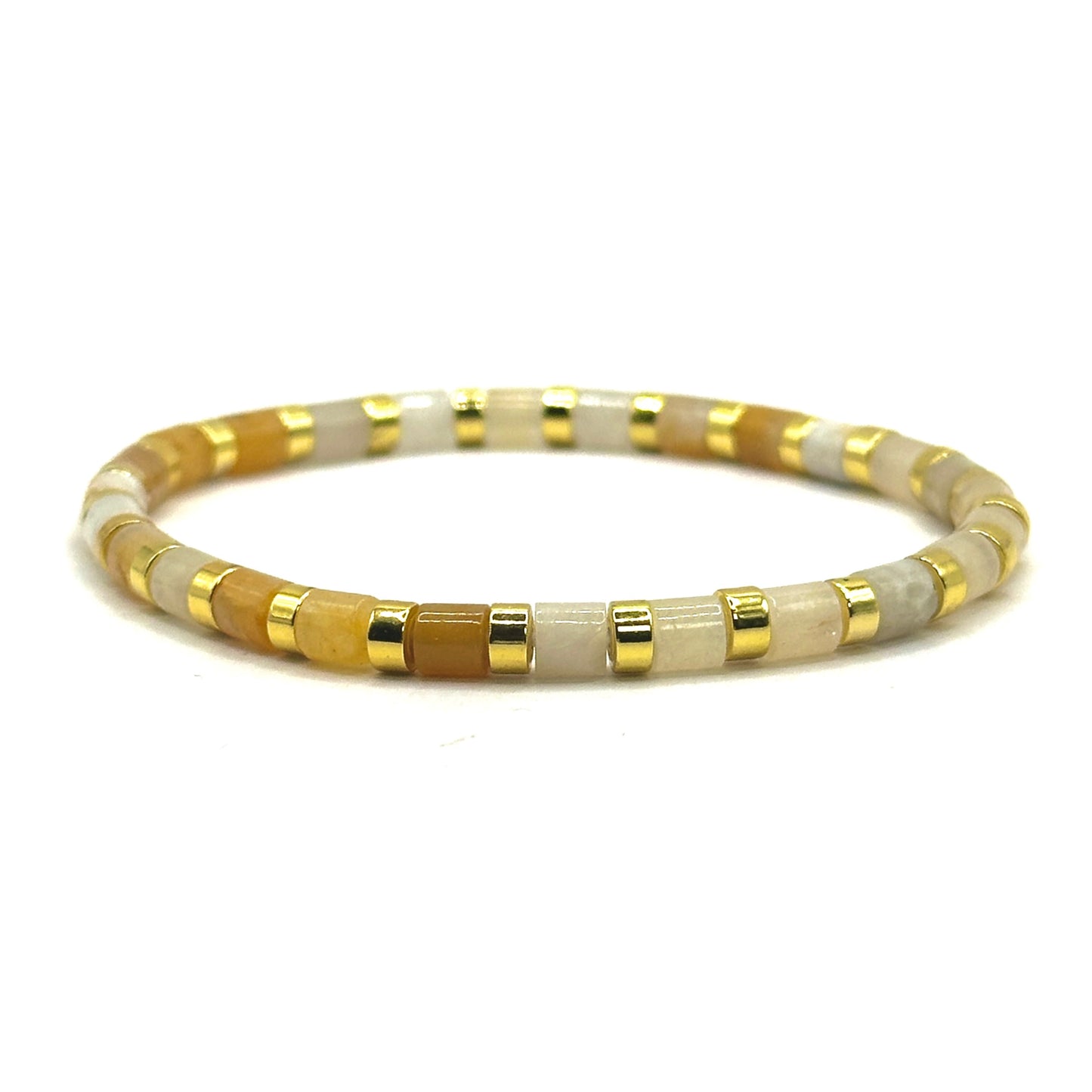 Pulsera elástica - Jade Amarillo (PPNAT-018)