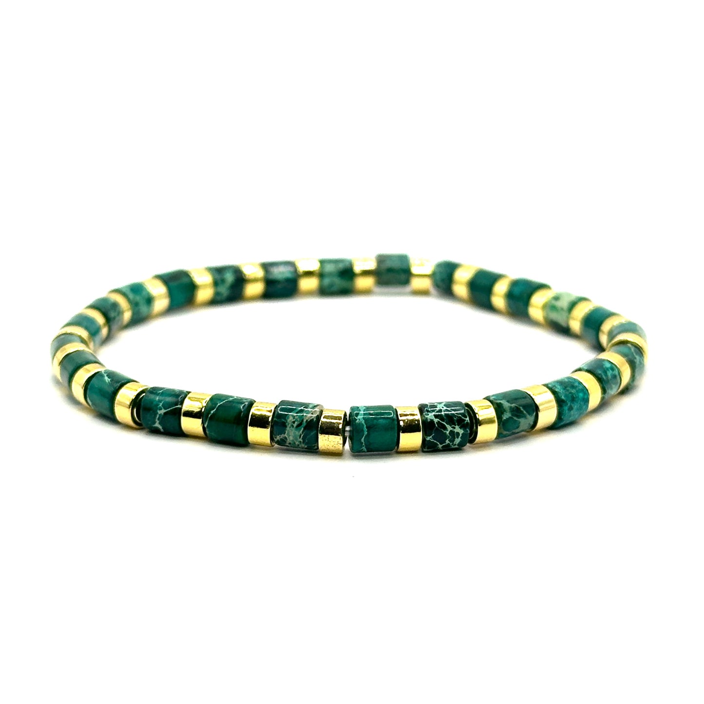 Pulsera elástica - Jaspe Verde (PPNAT-013)