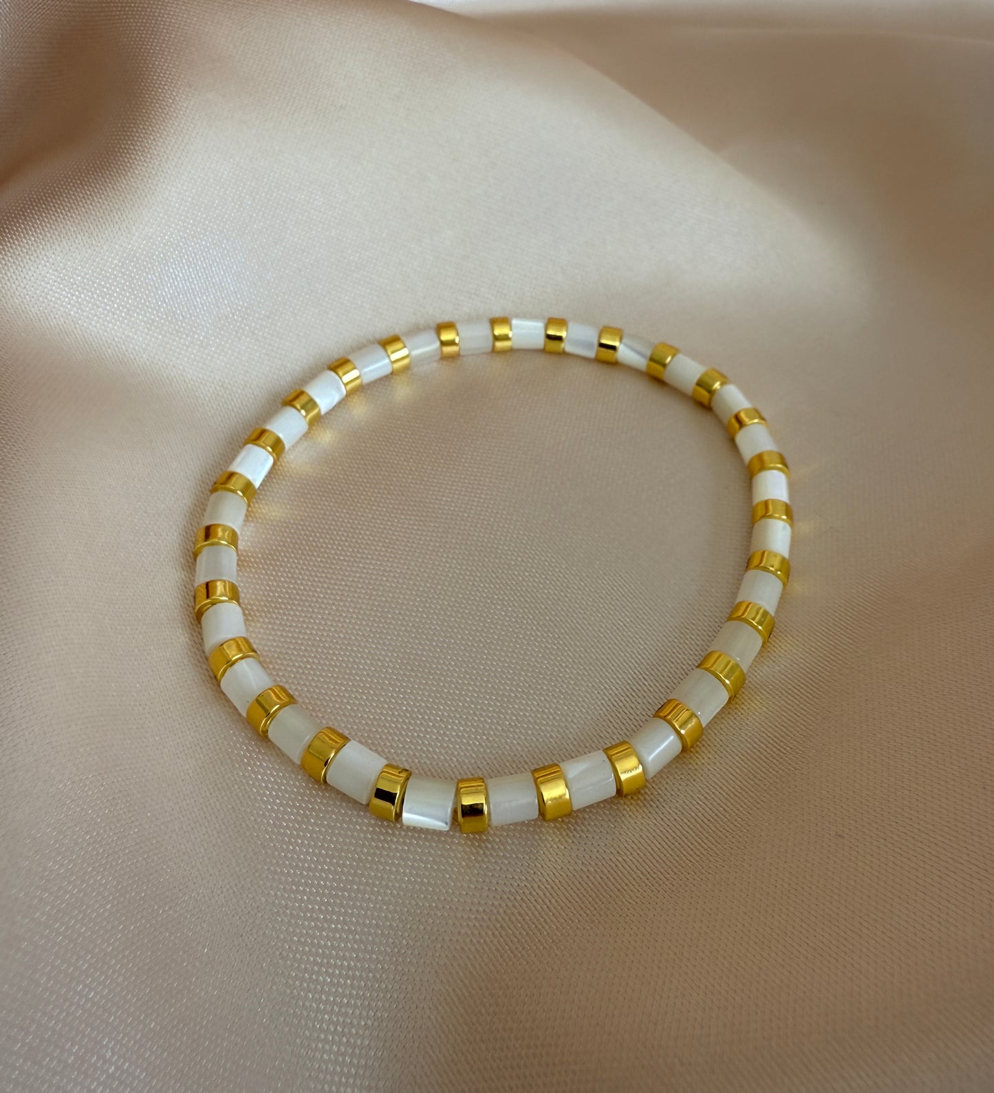 Pulsera elástica - Concha nácar (PPNAT-014)