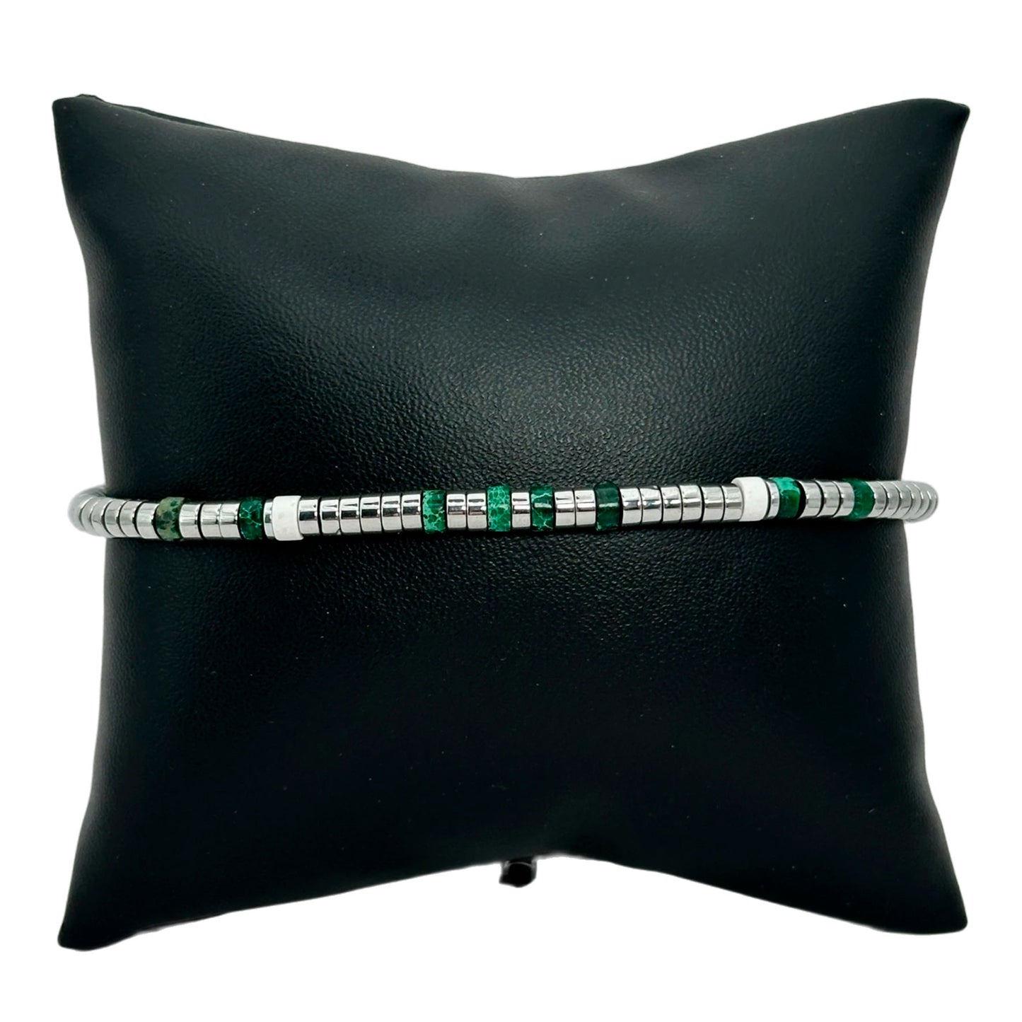 Pulsera ajustable - Hematita y Malaquita (PCAB-001D)