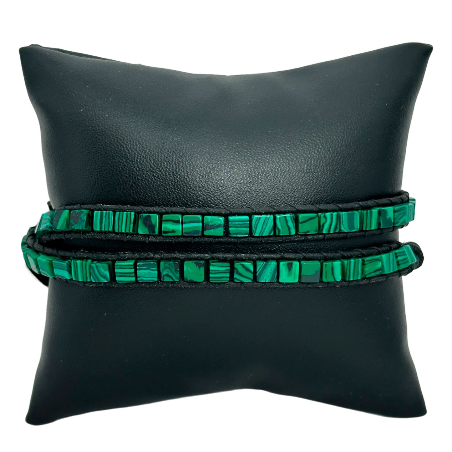 Pulsera enrrollable de broche - Malaquita (PCAB-010)