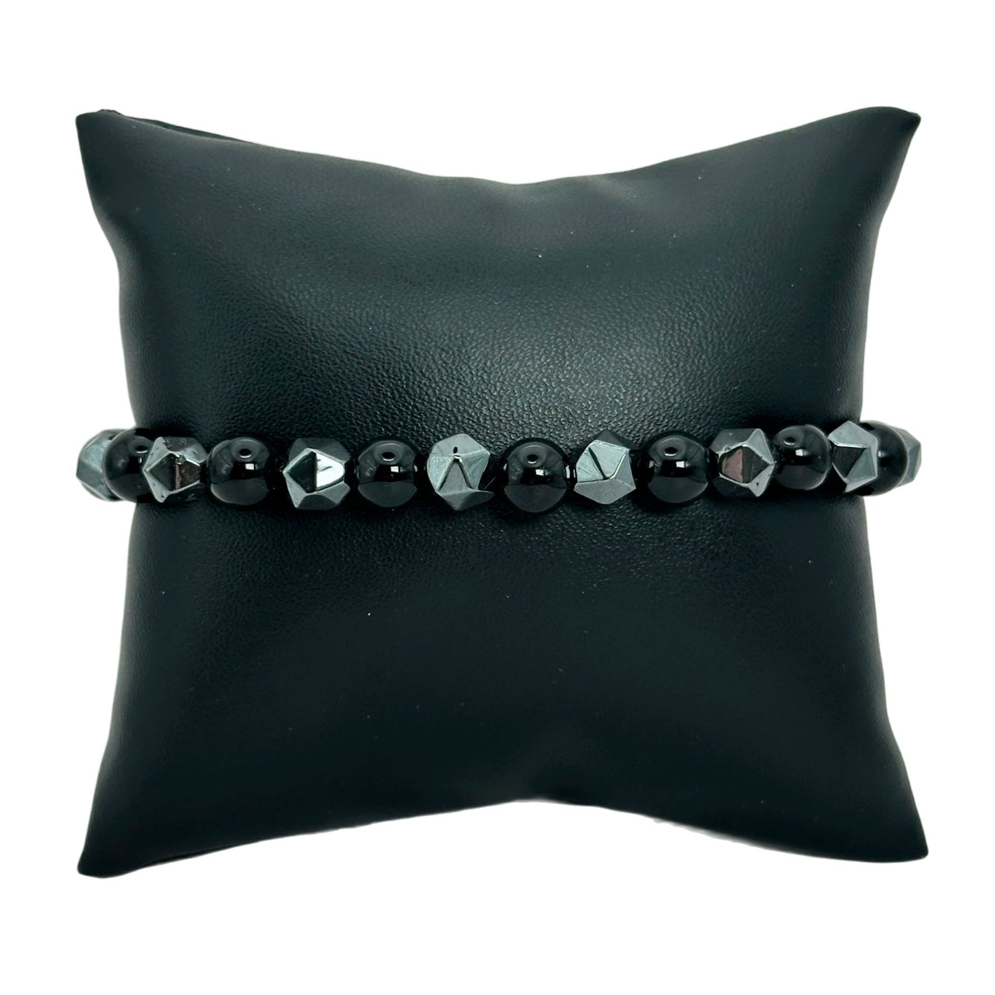 Pulsera hilo ajustable - Hematita y Ónix (PCAB-096)