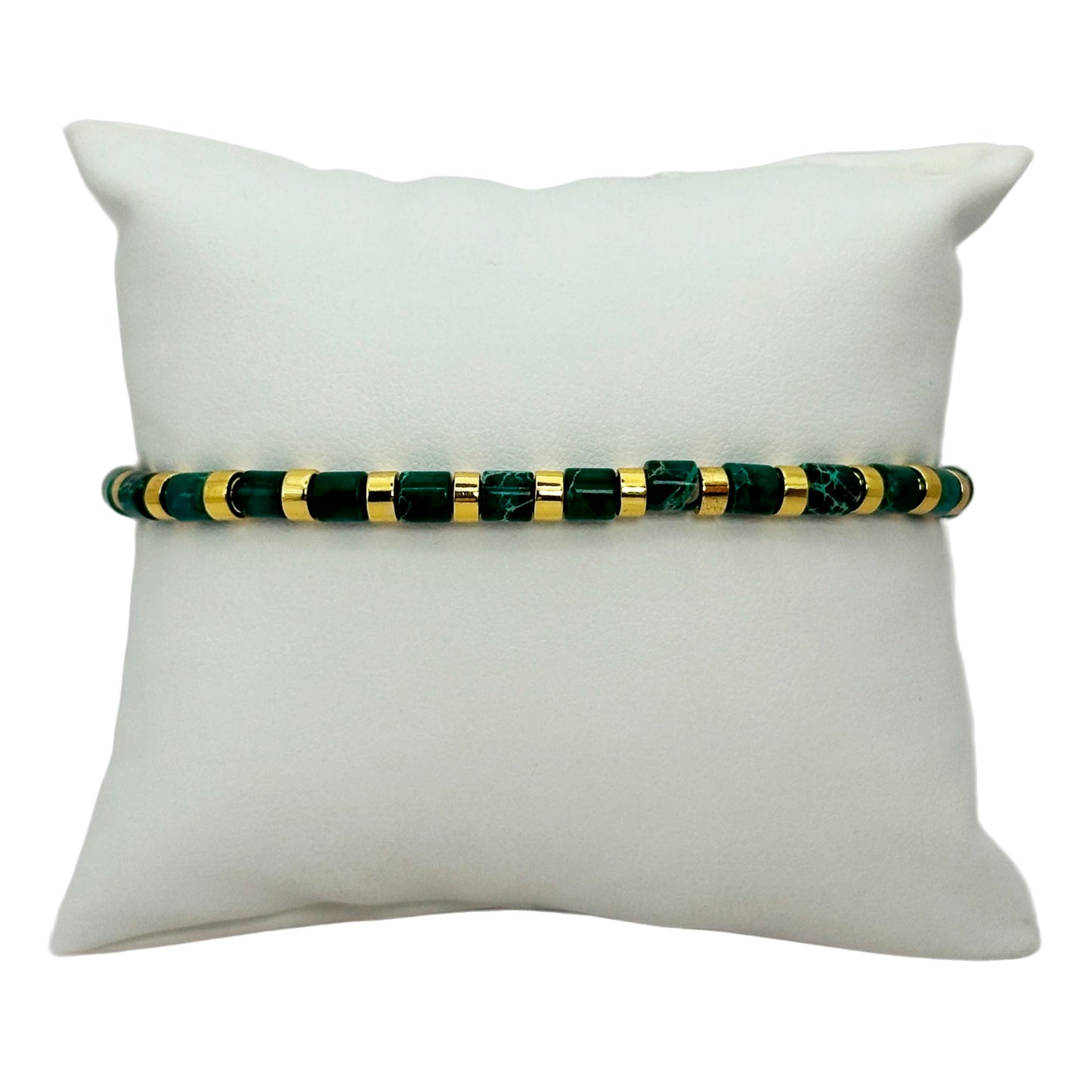 Pulsera elástica - Jaspe Verde (PPNAT-013)