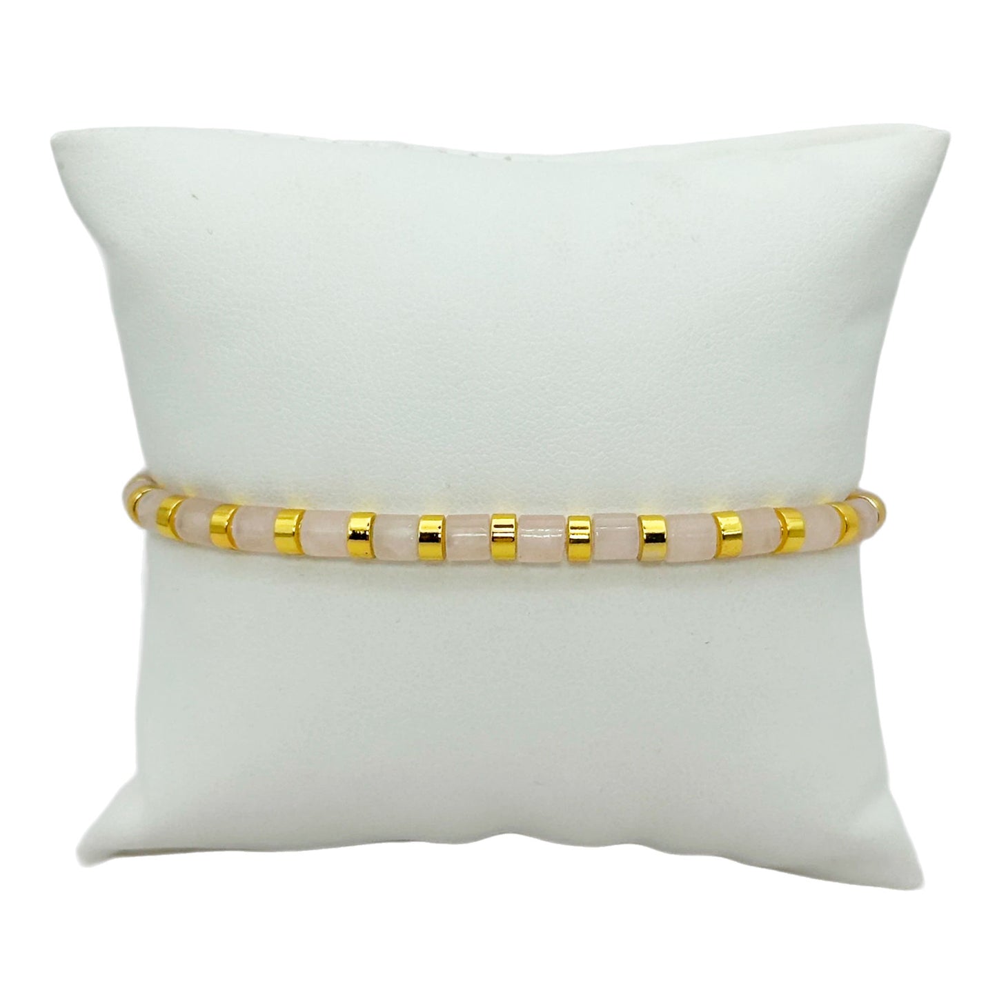 Pulsera elástica - Cuarzo rosa (PPNAT-040)