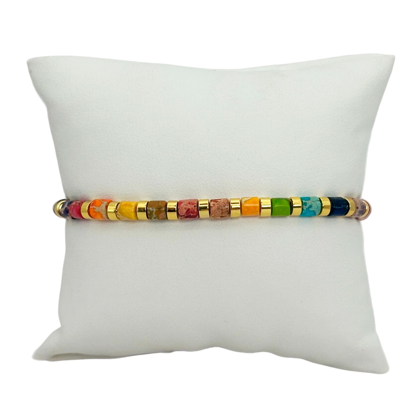 Pulsera elástica - Chakra Jaspe (PPNAT-047)