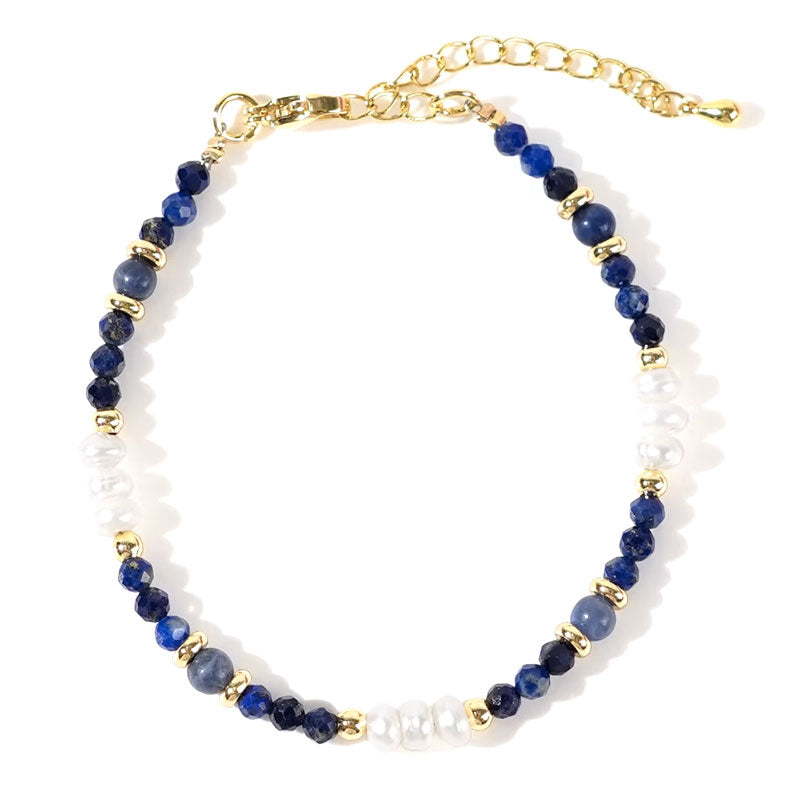 Pulsera Perla - Piedra Lapizlazuli (PPPLA8001)