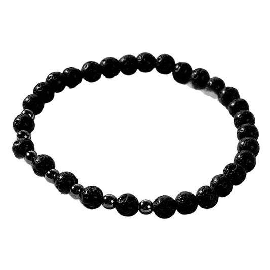 Pulsera Hom Elastico - Piedra Volcánica (PUHMELPV6003)