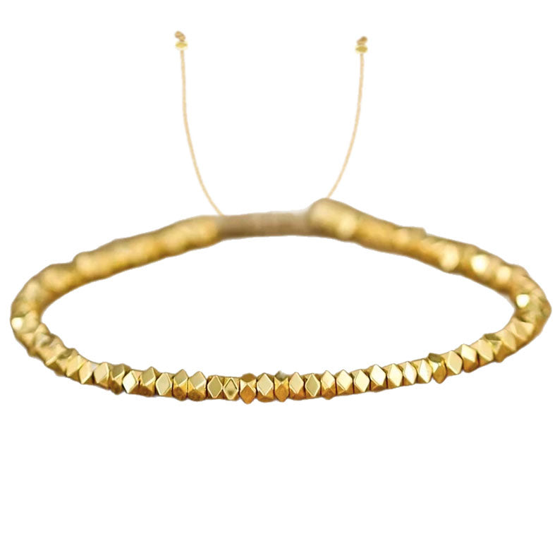 Pulsera Piedra - Hematita Dorado (PUPHEDO1030)
