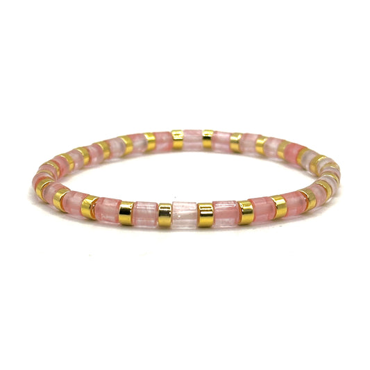 Pulsera elástica - Turmalina Sandía (PPNAT-006)