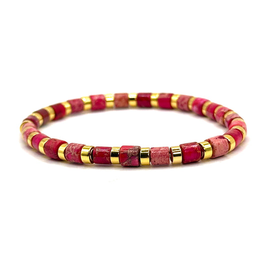 Pulsera elástica - Jaspe rojo (PPNAT-035)