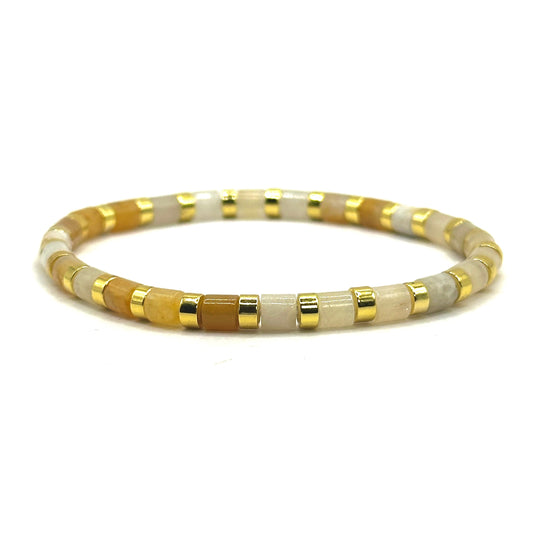 Pulsera elástica - Jade Amarillo (PPNAT-018)