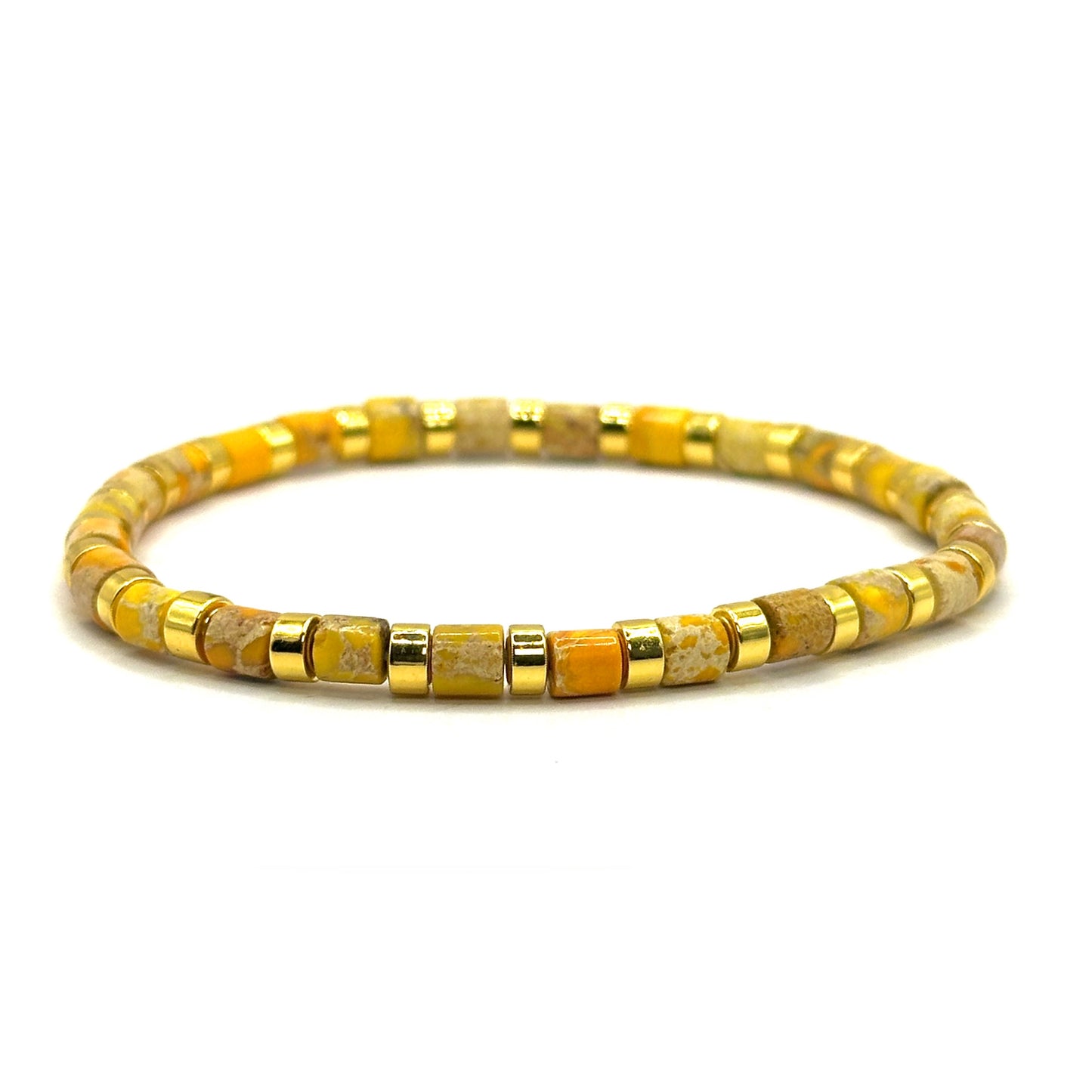 Pulsera elástica - Jaspe amarillo (PPNAT-021)
