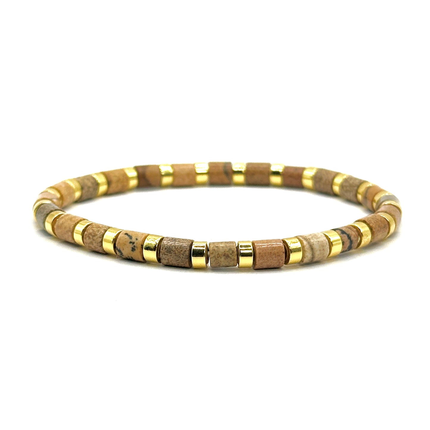 Pulsera elástica - Jaspe Paisaje (PPNAT-004)