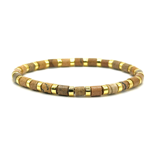 Pulsera elástica - Jaspe Paisaje (PPNAT-004)