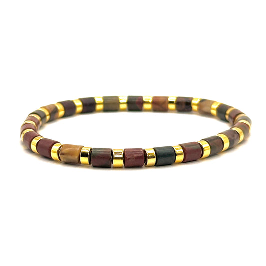 Pulsera elástica - Jaspe Picasso (PPNAT-049)