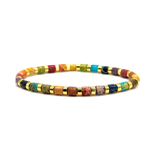 Pulsera elástica - Chakra Jaspe (PPNAT-047)