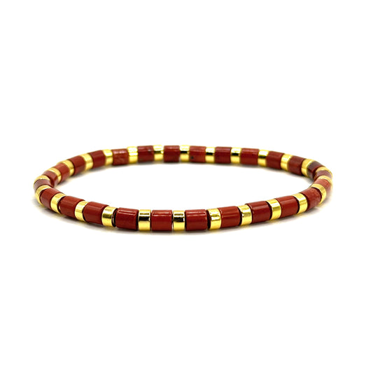 Pulsera elástica - Ágata roja (PPNAT-025)