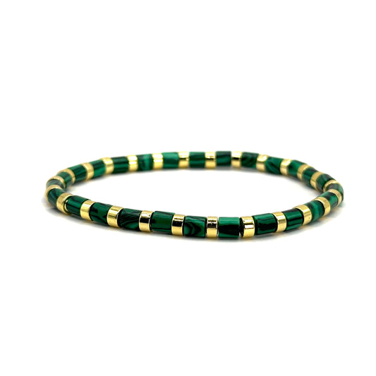 Pulsera elástica - Malaquita (PPNAT-022)