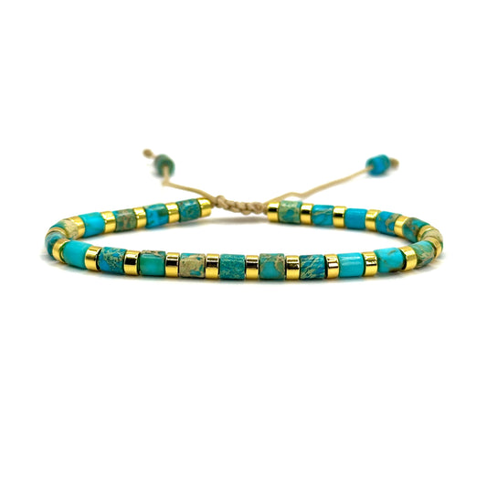 Pulsera ajustable - Jaspe Turquesa (PAJJT005)