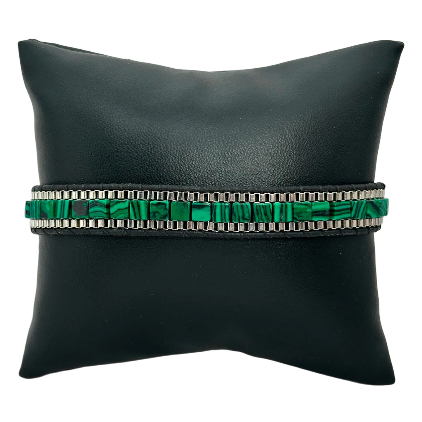 Pulsera de broche - Malaquita (PCAB-009)