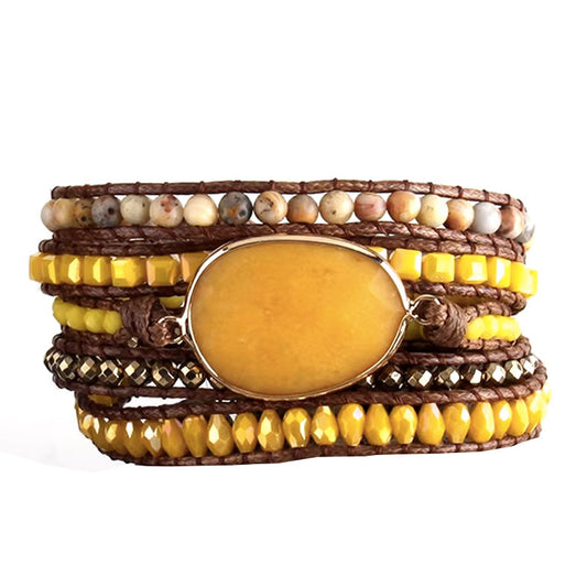 Pulsera Enrrollable Piedra - Aventurina Amarilla (PEAA1121)