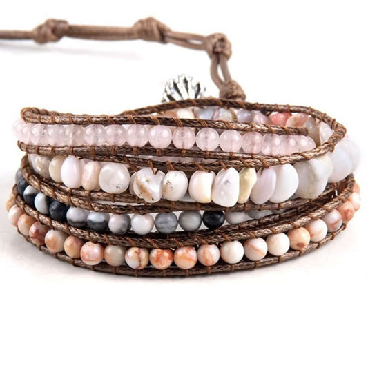 Pulsera Enrrollable Piedra - Opalo Rosa (PEOR1108)