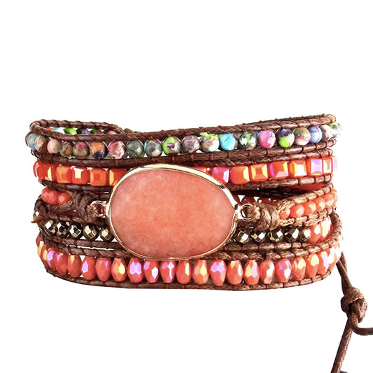 Pulsera Enrrollable Piedra - Opalo Rosa (PEOR1115)