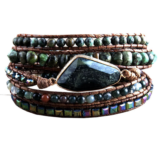 Pulsera Enrrollable Piedra - Turquesa Africana (PETA1124)