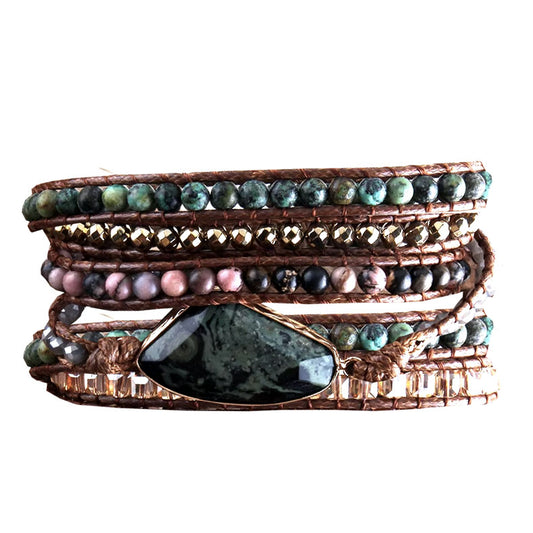 Pulsera Enrrollable Piedra - Turquesa Africana (PETA1130)