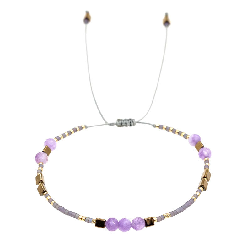 Pulsera Miyuki - Piedra Amatista (PMPAMB1038)