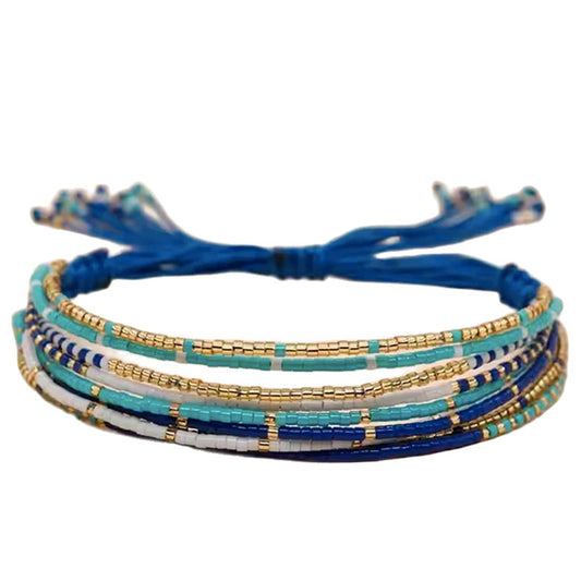 Pulsera Miyuki - Tiras varias Azul (PMTITVA1019)