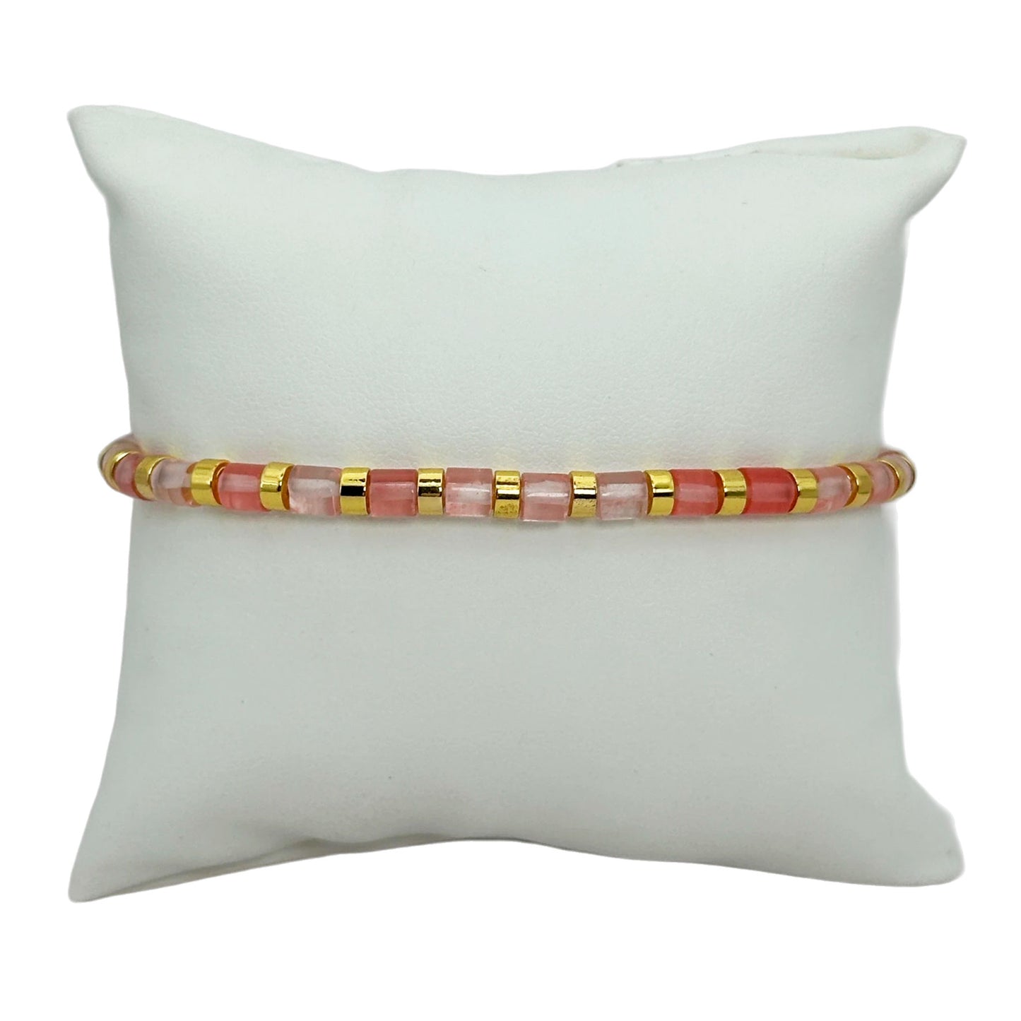 Pulsera elástica - Turmalina Sandía (PPNAT-006)