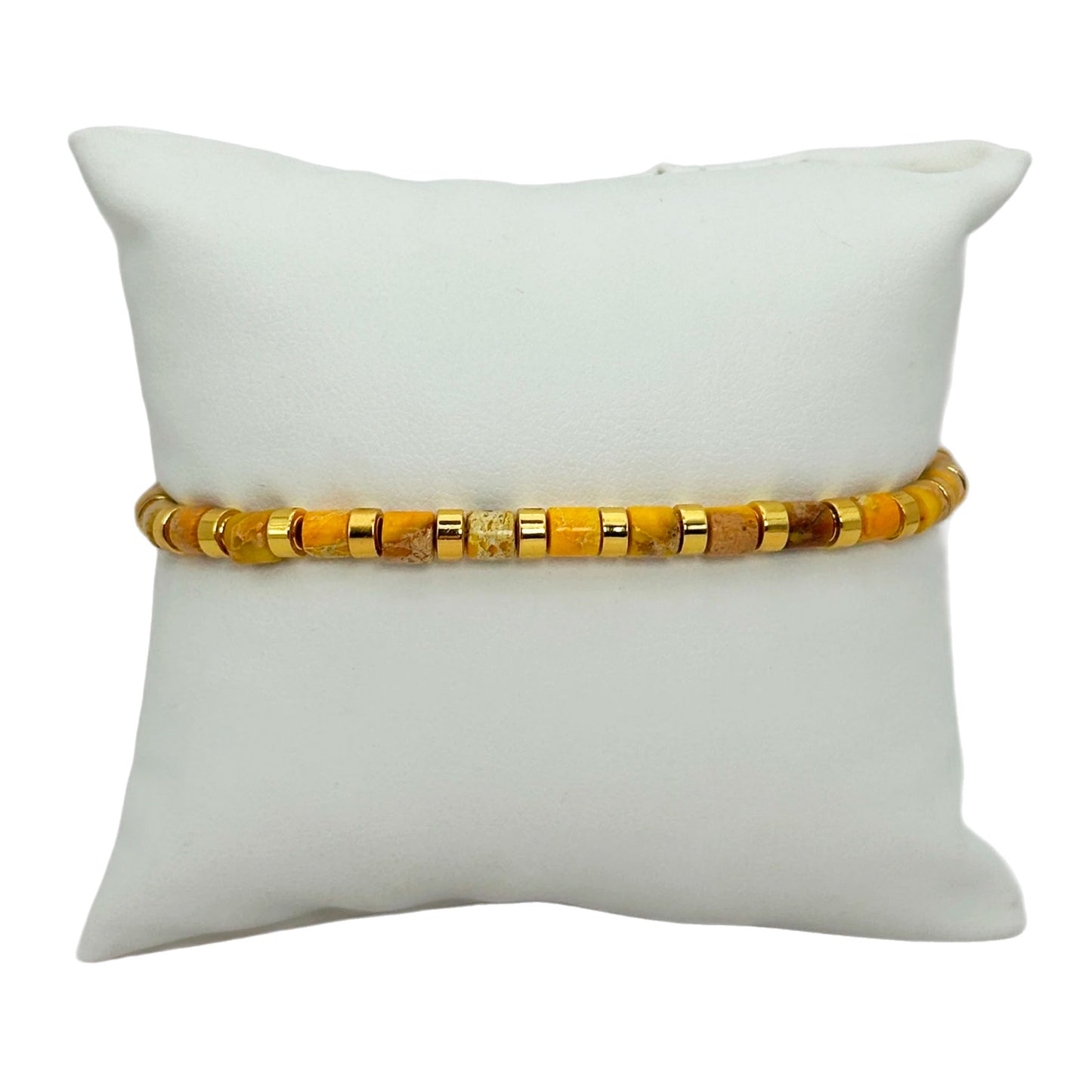 Pulsera elástica - Jaspe amarillo (PPNAT-021)