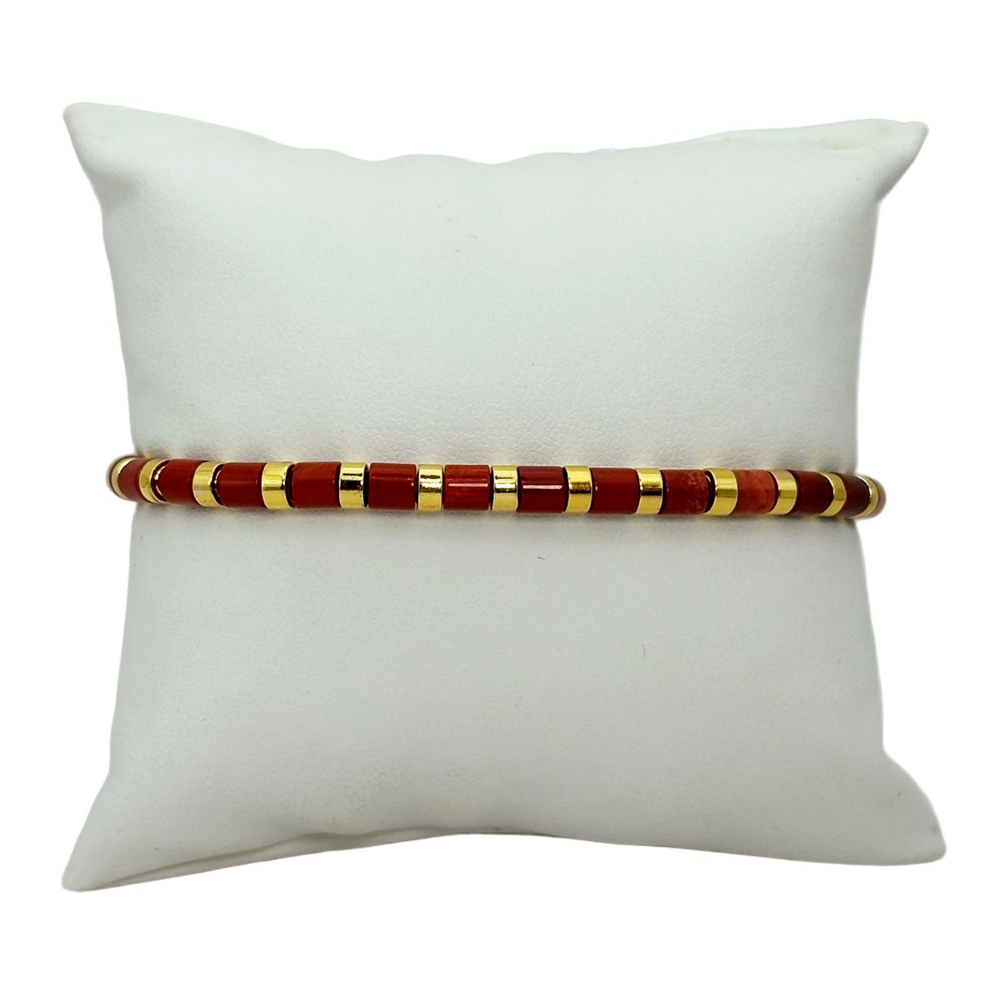 Pulsera elástica - Ágata roja (PPNAT-025)