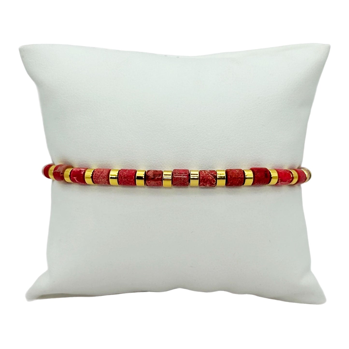 Pulsera elástica - Jaspe rojo (PPNAT-035)