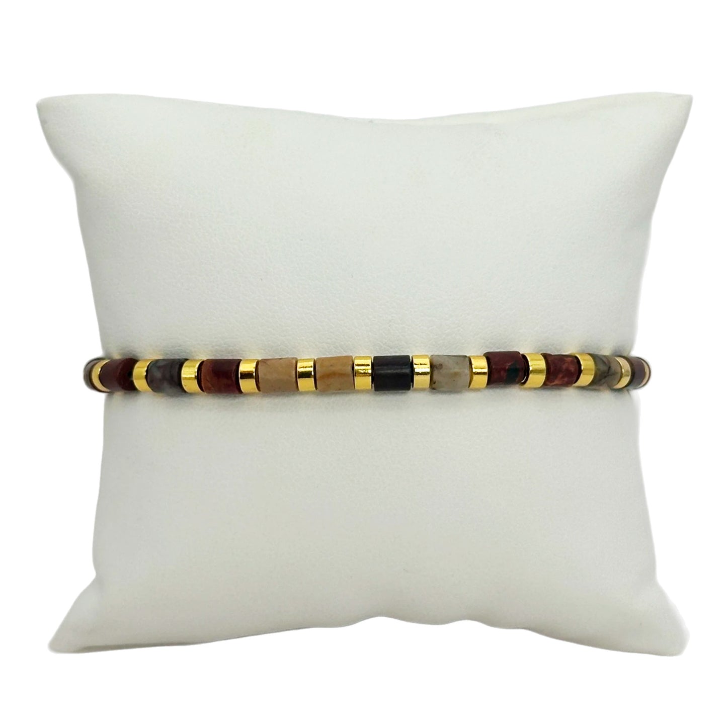 Pulsera elástica - Jaspe Picasso (PPNAT-049)