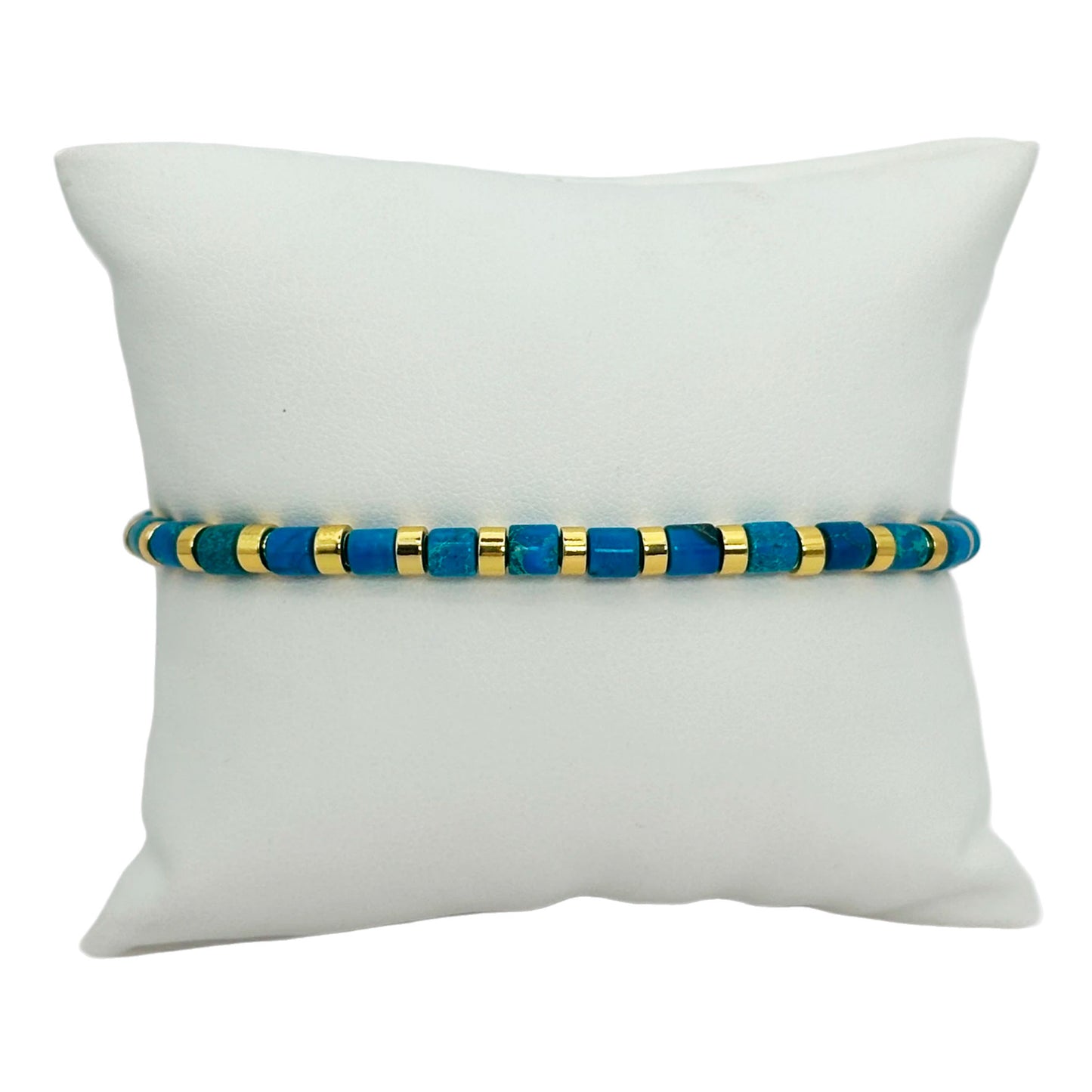 Pulsera elástica - Jaspe Lago Azul (PPNAT-050)